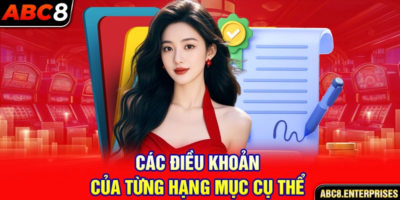 Các điều khoản của từng hạng mục cụ thể